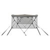 vidaXL Toit bimini &agrave; 3 arceaux parois en maille 183x(185-198)x137 cm