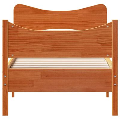 vidaXL Cadre de lit avec tête de lit cire marron 75x190 cm bois de pin