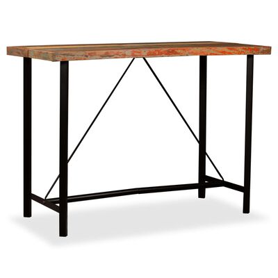 vidaXL Table de bar Bois massif de récupération 150 x 70 x 107 cm