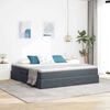 vidaXL Lit avec rangement et matelas Gris fonc&eacute; 180 x 200 cm Velours