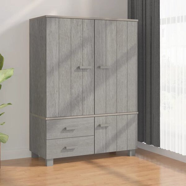vidaXL Garde-robe HAMAR Gris clair 99x45x137 cm Bois massif de pin