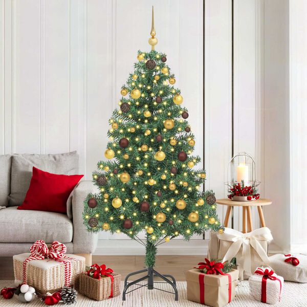 vidaXL Sapin de No&euml;l avec 300 LED avec support Vert 180 cm PVC