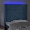 vidaXL T&ecirc;te de lit &agrave; LED Bleu fonc&eacute; 103x16x118/128 cm Velours