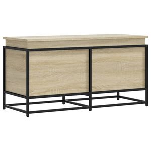 vidaXL Bo&icirc;te de rangement avec couvercle ch&ecirc;ne sonoma bois ing&eacute;nierie
