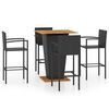 vidaXL Ensemble de bar de jardin 5 pcs Noir