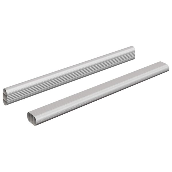 vidaXL Tige de placard 2 pcs Argent&eacute; 764 x 15 x 29 mm