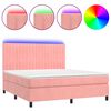 vidaXL Sommier &agrave; lattes de lit matelas et LED Rose 180x200 cm Velours