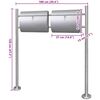 Double bo&icirc;te &agrave; lettre sur support en acier inoxydable