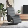 vidaXL Fauteuil inclinable avec repose-pieds gris similicuir