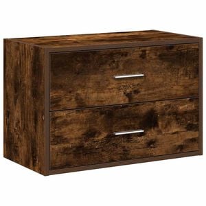 vidaXL Armoire avec 2 tiroirs ch&ecirc;ne fum&eacute; 60x31x40 cm bois d'ing&eacute;nierie