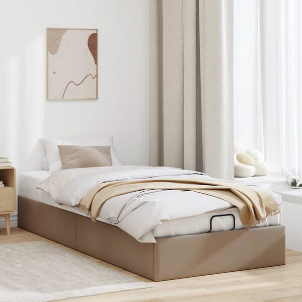 vidaXL Cadre de lit ottoman sans matelas cappuccino 100x200 cm