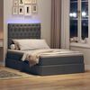 vidaXL Lit avec rangement et LED Gris foncé 120 x 200 cm Polyester