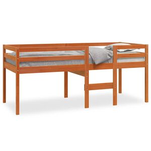 vidaXL Lit haut sans matelas cire marron 90x200 cm bois massif