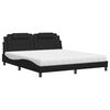 vidaXL Lit Viana avec matelas noir 180x200 cm similicuir