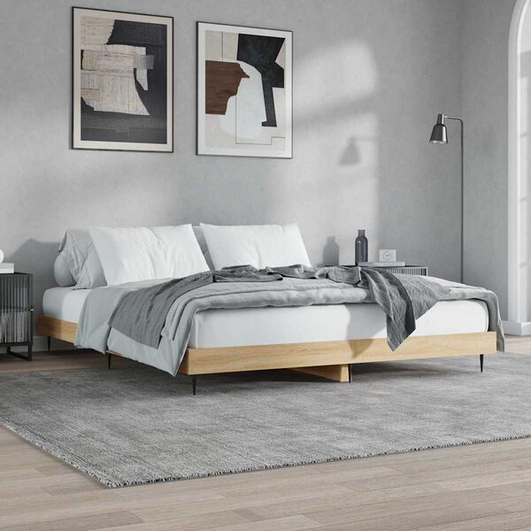 vidaXL Cadre de lit sans matelas ch&ecirc;ne sonoma 200x200 cm