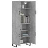 vidaXL Buffet haut Gris b&eacute;ton 69,5x34x180 cm Bois d'ing&eacute;nierie