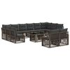 vidaXL Ensemble de canap&eacute; de jardin 13 pc Gris et Gris fonc&eacute; polyrotin