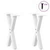 vidaXL Pieds de table basse en forme de X, 2 pi&egrave;ces, blanc, 28 x (42-43) cm, acier