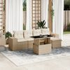 vidaXL Salon de jardin avec coussins 6 pcs beige r&eacute;sine tress&eacute;e