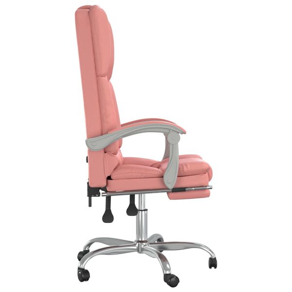 vidaXL Fauteuil de massage inclinable de bureau Rose Similicuir