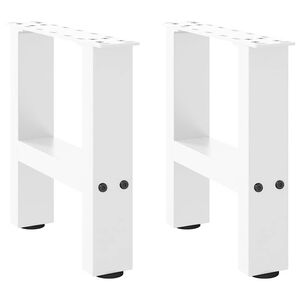 vidaXL Pieds de table basse Blanc 2 pi&egrave;ces 30 x (30-31) cm Acier