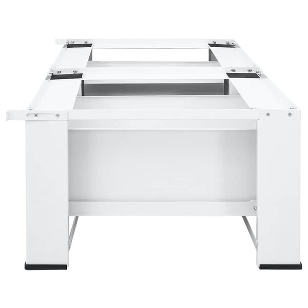 vidaXL Socle double pour machine &agrave; laver avec tiroirs Blanc
