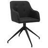 vidaXL Chaises pivotantes &agrave; manger lot de 2 Noir Tissu