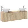 vidaXL Ensemble d'armoire de salle de bain 3 pc Ch&ecirc;ne Sonoma