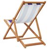 vidaXL Chaises de plage pliantes lot de 2 bleu blanc tissu bois massif