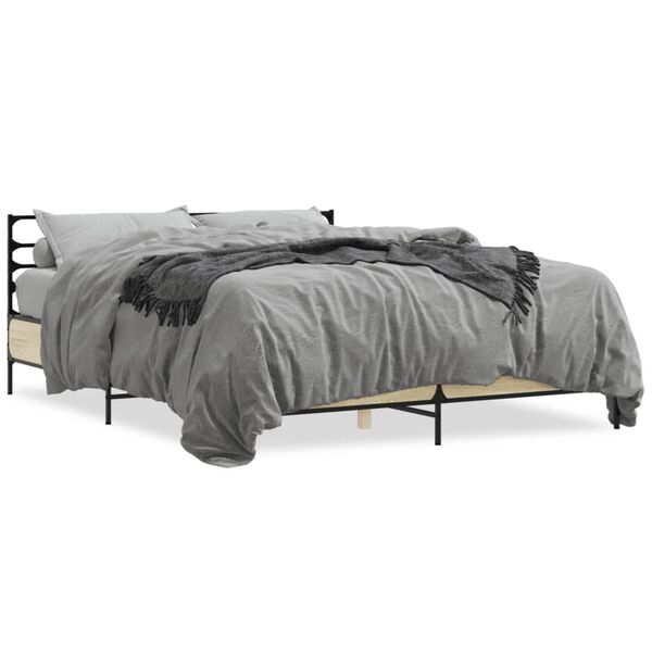 vidaXL Cadre de lit sans matelas ch&ecirc;ne sonoma 150x200 cm