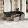 vidaXL Salon de jardin 8 pcs avec coussins gris clair r&eacute;sine tress&eacute;e