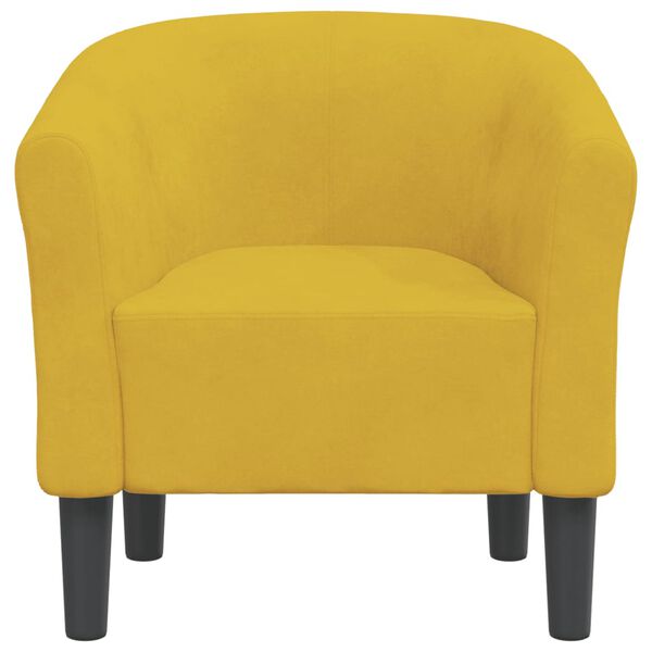 vidaXL Chaise cabriolet jaune velours