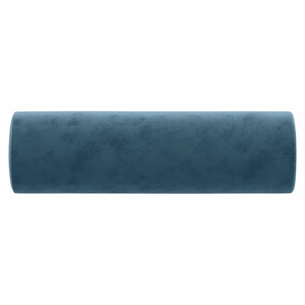 vidaXL Coussins d&eacute;coratifs lot de 2 Bleu &Oslash;15x50 cm Velours