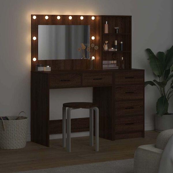 vidaXL Table de Toilette Marron 78.5 x 41 x 135 cm Bois d'ing&eacute;nierie