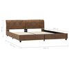vidaXL Cadre de lit sans matelas marron similicuir daim 160x200 cm