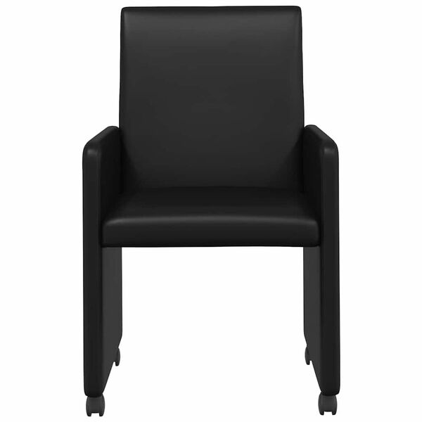 vidaXL Chaises de Salle à Manger avec Roues 2 pcs Noir 57 x 66 x 94 cm