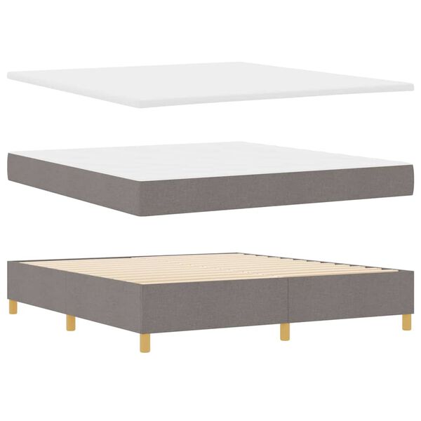 vidaXL Lit &agrave; ressorts avec matelas Taupe 180 x 200 cm tissu