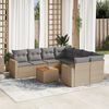vidaXL Salon de jardin avec coussins 9 pcs beige r&eacute;sine tress&eacute;e