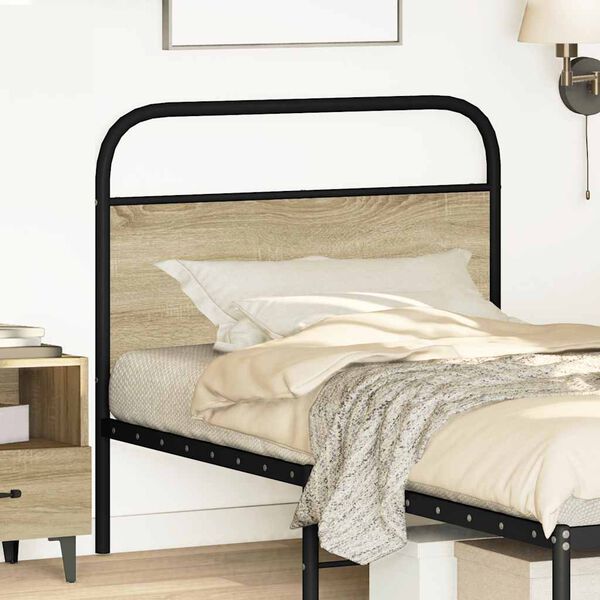 vidaXL T&ecirc;te de lit ch&ecirc;ne sonoma 100 cm acier et bois d'ing&eacute;nierie