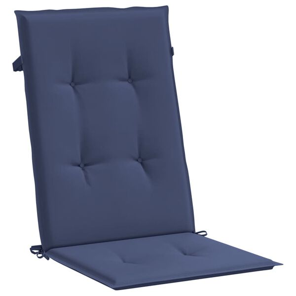 vidaXL Coussins de chaise &agrave; dossier haut lot de 6 bleu marine tissu