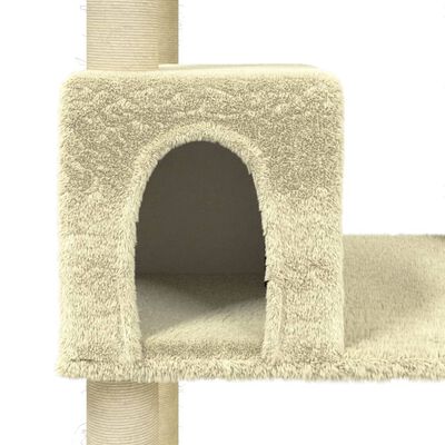 vidaXL Arbre à chat avec griffoirs en sisal Crème 141 cm