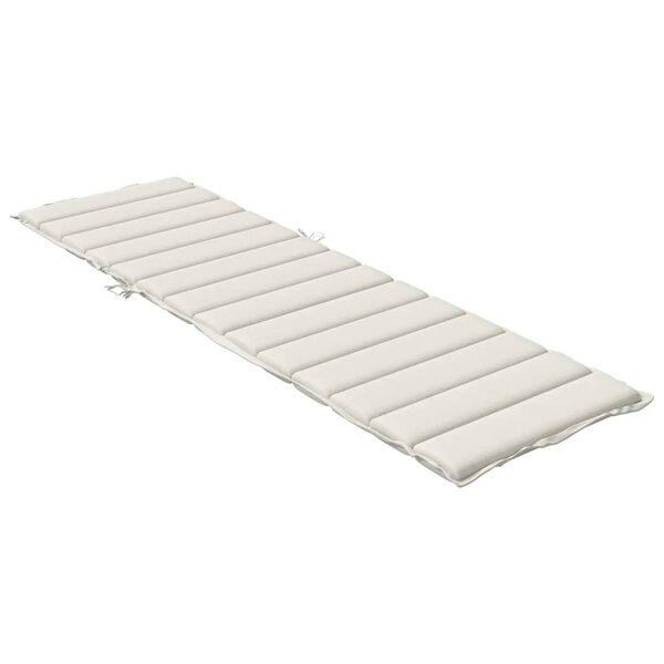 vidaXL Coussin de chaise longue cr&egrave;me m&eacute;lang&eacute; 200x70x4 cm tissu