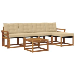 vidaXL Ensemble de canap&eacute;s d'ext&eacute;rieur 6 pcs Naturel et Beige