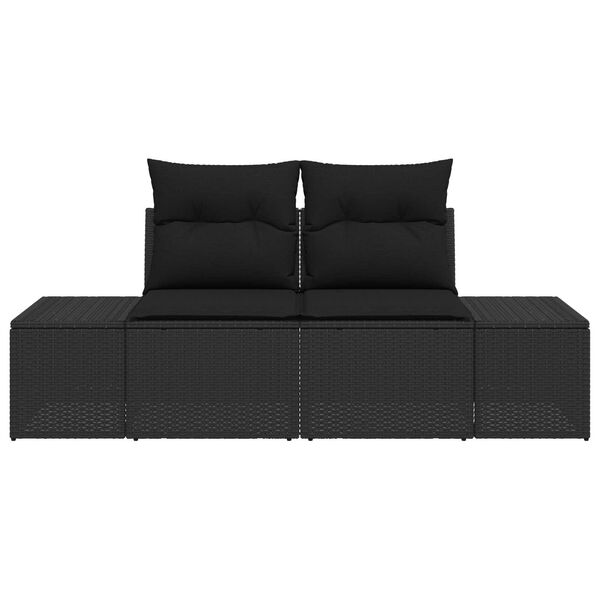 vidaXL Canapé de jardin Noir 123 x 62 x 69 cm polyrotin