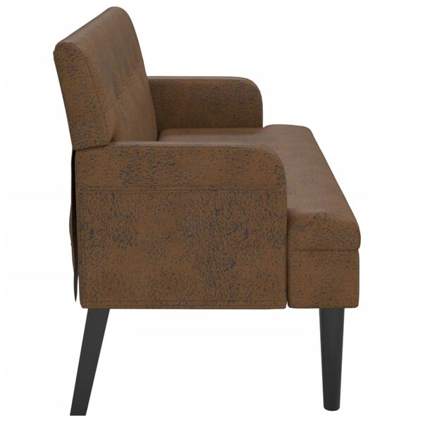 vidaXL Banc avec dossier marron 112x65,5x75 cm similicuir daim