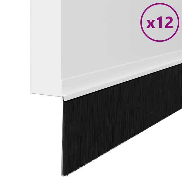 vidaXL Brosses de porte adh&eacute;sives 12 pcs Blanc 100 cm