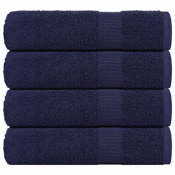 vidaXL Serviettes de douche FROGN 4 pcs bleu marine 70x140 cm 360 g/m&sup2;