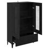 vidaXL Haut Armoire avec tiroir Ch&ecirc;ne noir 70 x 31 x 115 cm