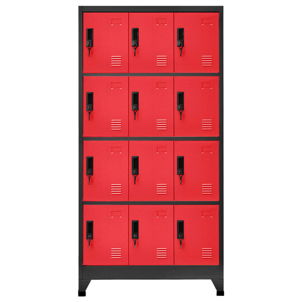vidaXL Armoire à casiers Anthracite et rouge 90x45x180 cm Acier