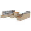 vidaXL Ensemble de canapé de jardin 11 pcs Beige Poly rotin